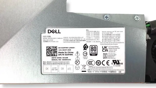 Alt view image 7 of 7 - Dell OEM XPS 27 7760 Precision 5720 All In One 360 Watt Power Supply PSU 25Y9K