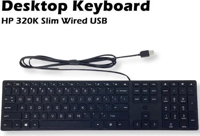 Alt view image 2 of 7 - HP Smart Buy Wired 320K Slim Keyboard Black 108 Keys USB-A HSA-C001K L96909-001 for Computer Hardware