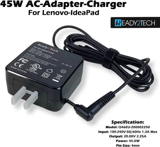 Alt view image 2 of 7 - Lenovo 45W Ready2Tech AC Adapter for Yoga 710-11ISK 710-11IKB Flex 4 11 1130 147