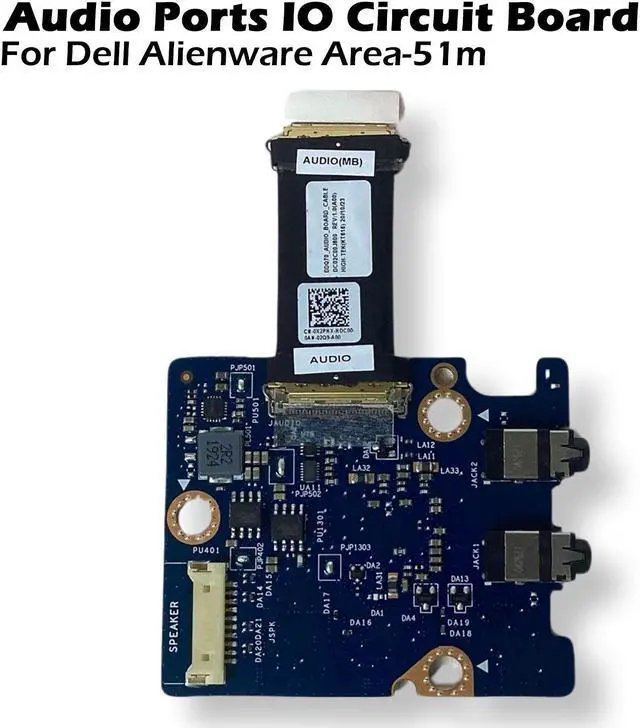 Alt view image 2 of 7 - Dell OEM Alienware Area 51m Audio Ports IO Circuit Board 3FK2C X2PHX
