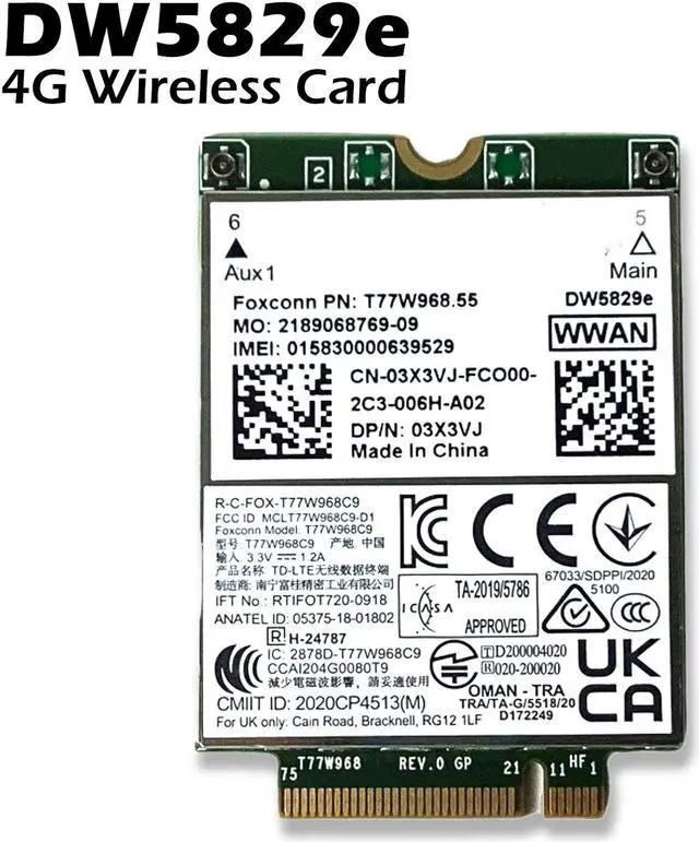 Alt view image 2 of 7 - DELL Latitude 7420 Wireless DW5829e M.2 Mobile Broadband 4G WWAN Card - High-Speed Add-On for Computer Hardware