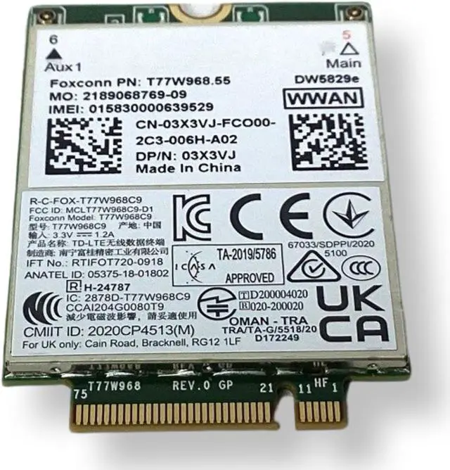 Alt view image 4 of 7 - DELL Latitude 7420 Wireless DW5829e M.2 Mobile Broadband 4G WWAN Card - High-Speed Add-On for Computer Hardware