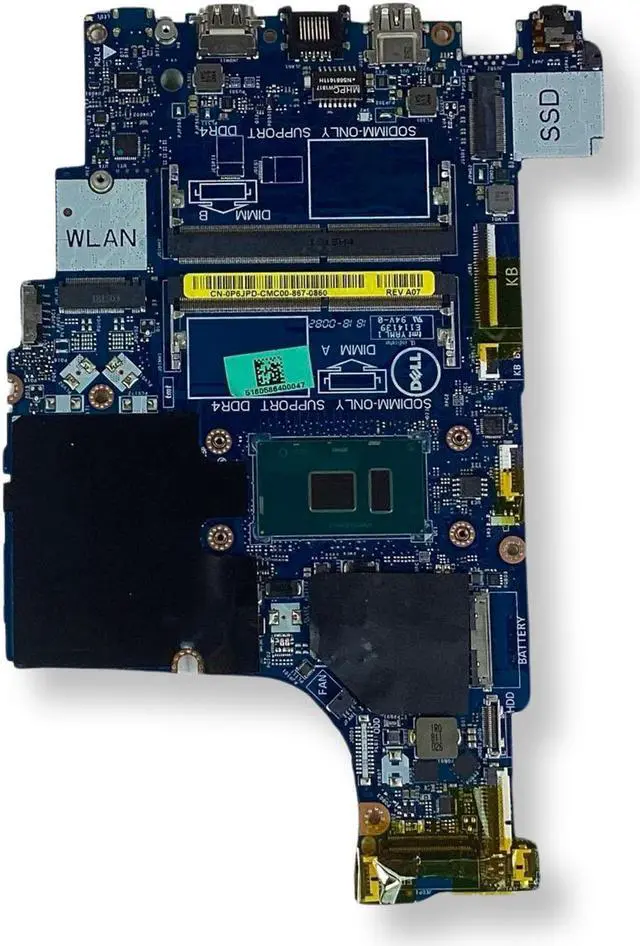Alt view image 3 of 7 - Dell Latitude 3490 Motherboard Intel i7 2.7GHz CPU W/ Integrated Graphics P6JPD