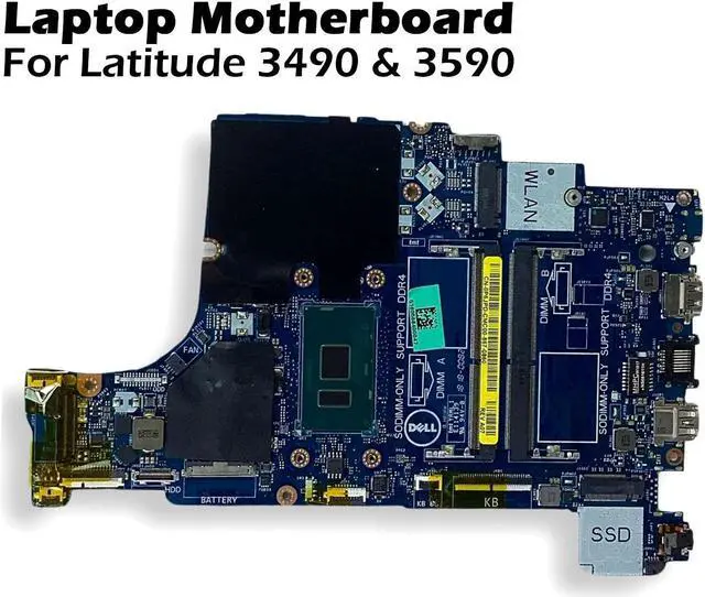 Alt view image 2 of 7 - Dell Latitude 3490 Motherboard Intel i7 2.7GHz CPU W/ Integrated Graphics P6JPD