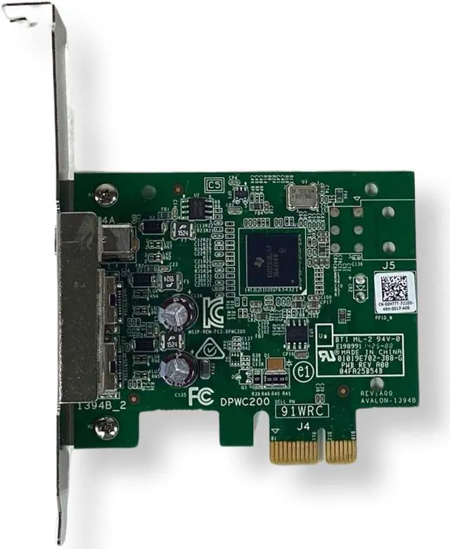 Alt view image 3 of 7 - Dell 1394a/b FireWire PCI Express Full Height Add-in Card 0HTTT