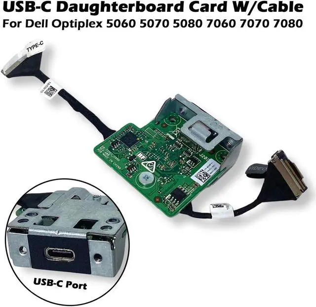 Alt view image 2 of 7 - Dell Optiplex 5060 5070 USB-C Daughterboard Card With Cable GH0F9 V62GG
