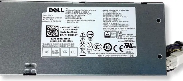 Alt view image 7 of 7 - Dell Optiplex 3040/5040 SFF L240AM-00 240 Watt Switching Power Supply 3RK5T