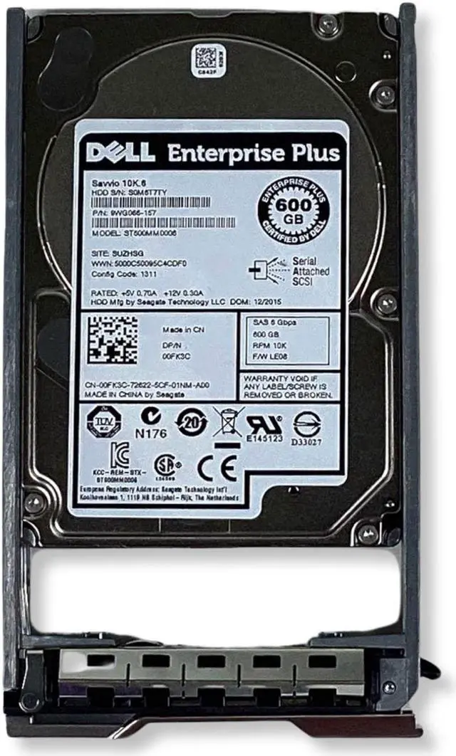 Alt view image 5 of 9 - 0FK3C DELL Enterprise 600GB 10K SAS 2.5" 6Gb/s HARD DRIVE w/tray ST600MM0006