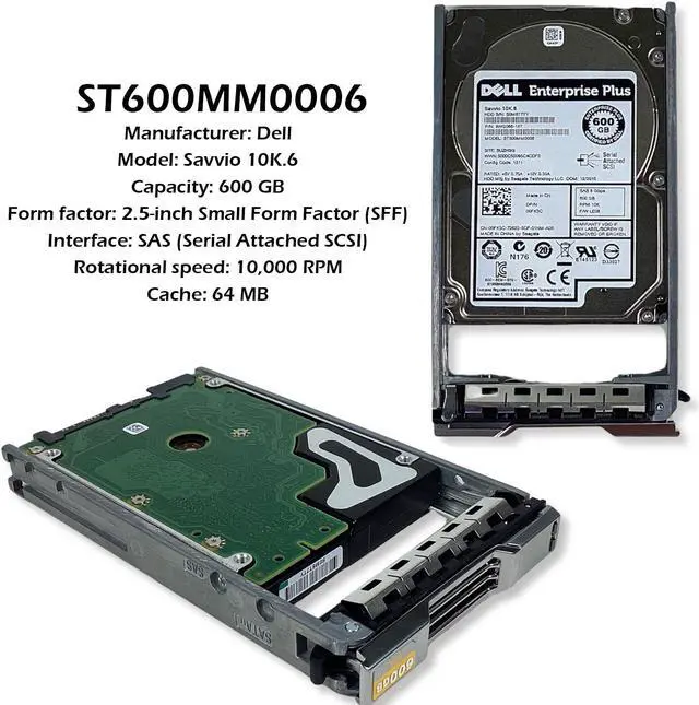 Alt view image 4 of 9 - 0FK3C DELL Enterprise 600GB 10K SAS 2.5" 6Gb/s HARD DRIVE w/tray ST600MM0006