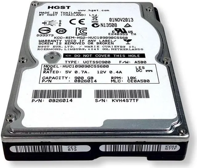 Alt view image 5 of 7 - HGST Ultrastar C10K900 HUC109090CSS600 (0B26014) 900GB 10000 RPM 64MB Cache SAS 6Gb/s 2.5" Internal Enterprise Hard Drive Bare Drive