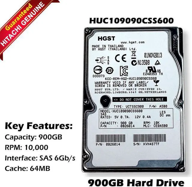 Alt view image 2 of 7 - HGST Ultrastar C10K900 HUC109090CSS600 (0B26014) 900GB 10000 RPM 64MB Cache SAS 6Gb/s 2.5" Internal Enterprise Hard Drive Bare Drive