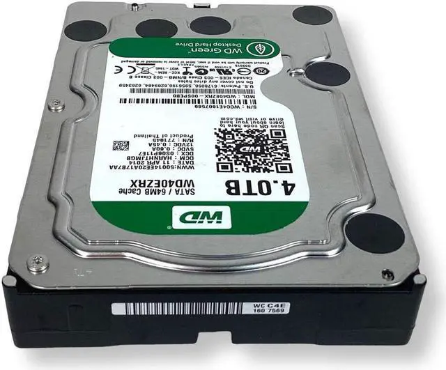 Alt view image 4 of 7 - Western Digital Green WD40EZRX-00SPEB0 4TB 5400RPM SATA 6GB/s 64MB Cache 3.5-inch Hard Drive