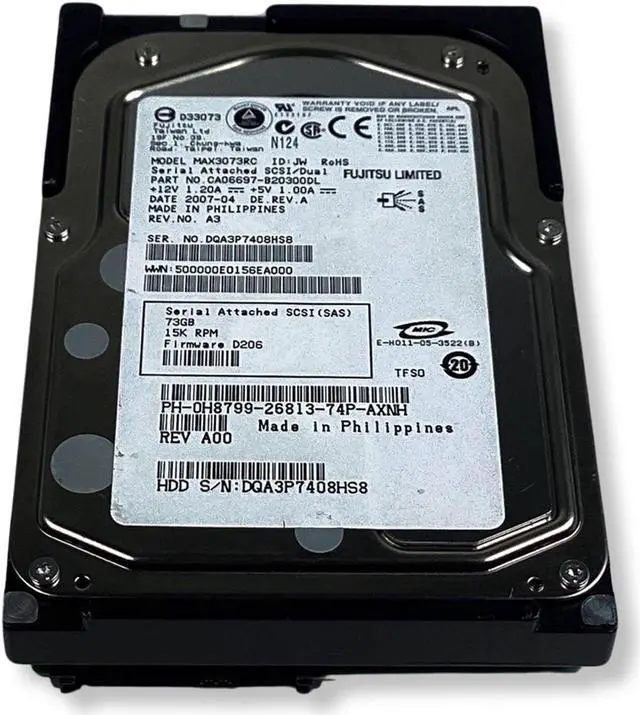 Alt view image 5 of 8 - H8799-DEL FUJITSU MAX3073RC 73GB 15000RPM 3.0GBPS U320 68PIN SCA-2 SCSI SAS HARD DRIVE