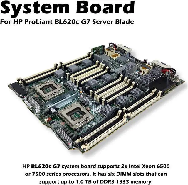 Alt view image 2 of 7 - HP ProLiant BL620c G7 Server Motherboard  Intel Socket FCLGA1567, 32x DDR3 Memory Slots 644496-001