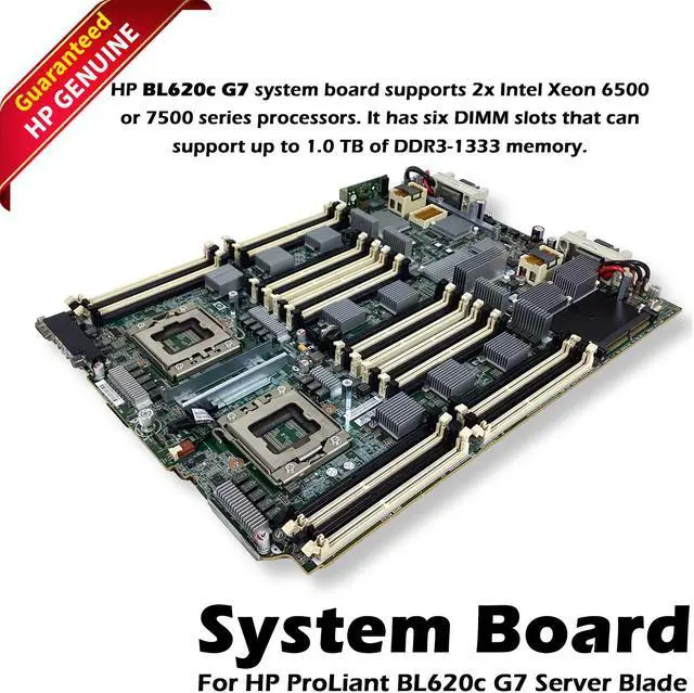 Main image of HP ProLiant BL620c G7 Server Motherboard  Intel Socket FCLGA1567, 32x DDR3 Memory Slots 644496-001
