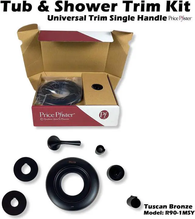 Alt view image 2 of 7 - Pfister Universal Trim 1-Handle Tub & Shower Valve Only Trim in Tuscan Bronze