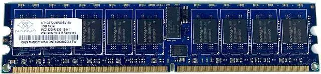 Alt view image 3 of 7 - Nanya NT1GT72U4PA0BV-5A 1GB PC2-3200 DDR2-400MHz Reg ECC Server Memory