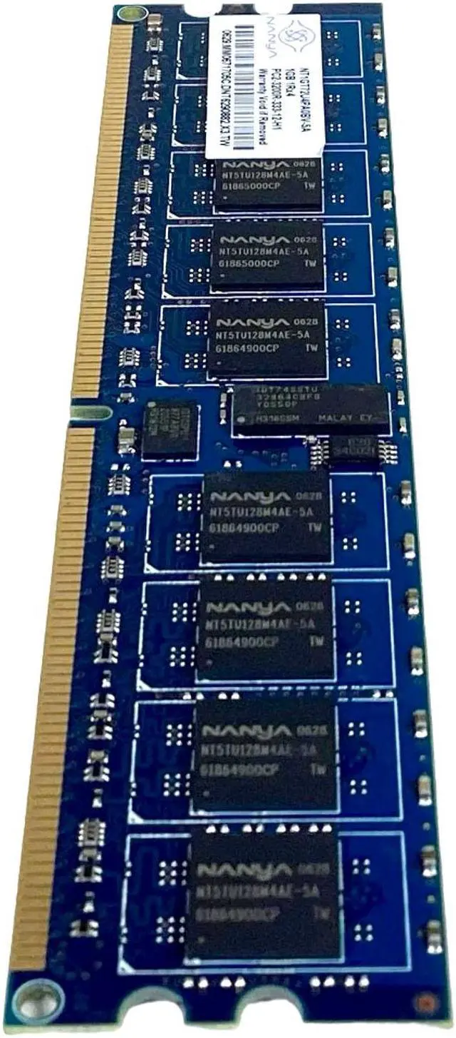 Alt view image 5 of 7 - Nanya NT1GT72U4PA0BV-5A 1GB PC2-3200 DDR2-400MHz Reg ECC Server Memory