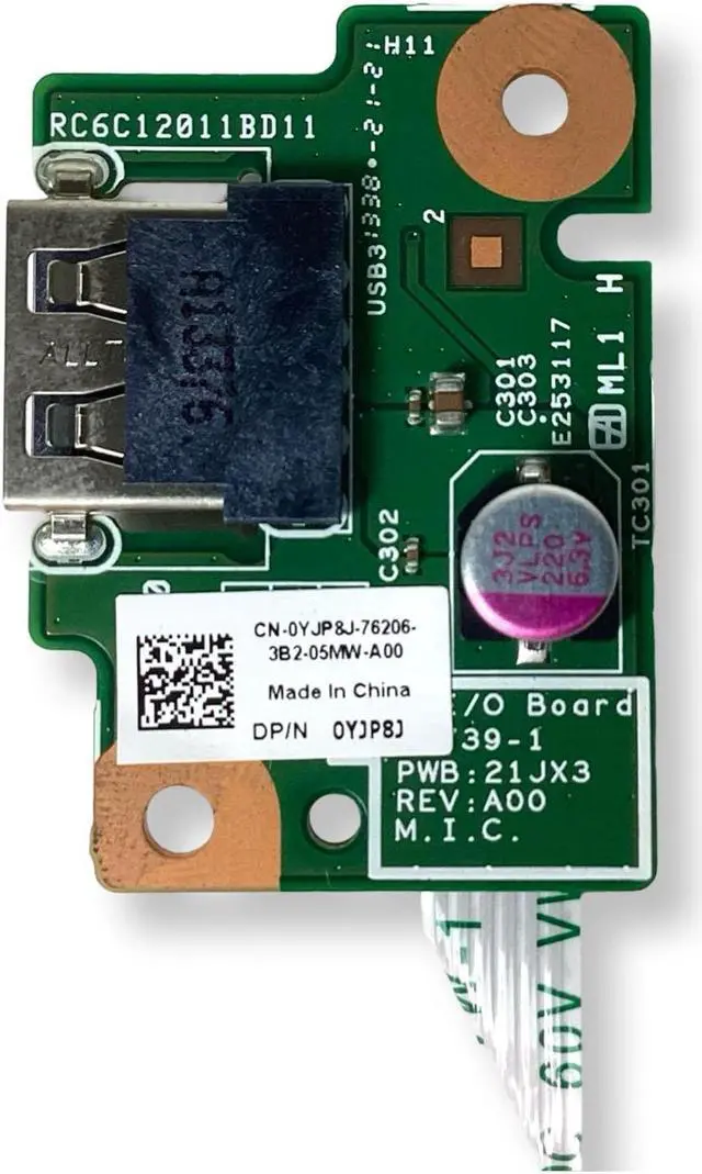 Alt view image 7 of 7 - Dell OEM Inspiron 14R 5421 3421 USB IO Circuit Board WNR69 YJP8J