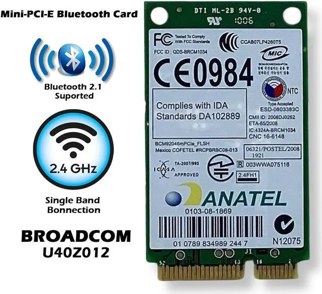Alt view image 3 of 7 - Dell Latitude E5400 Mini PCI Express Wireless Bluetooth Card P560G LOT OF 2