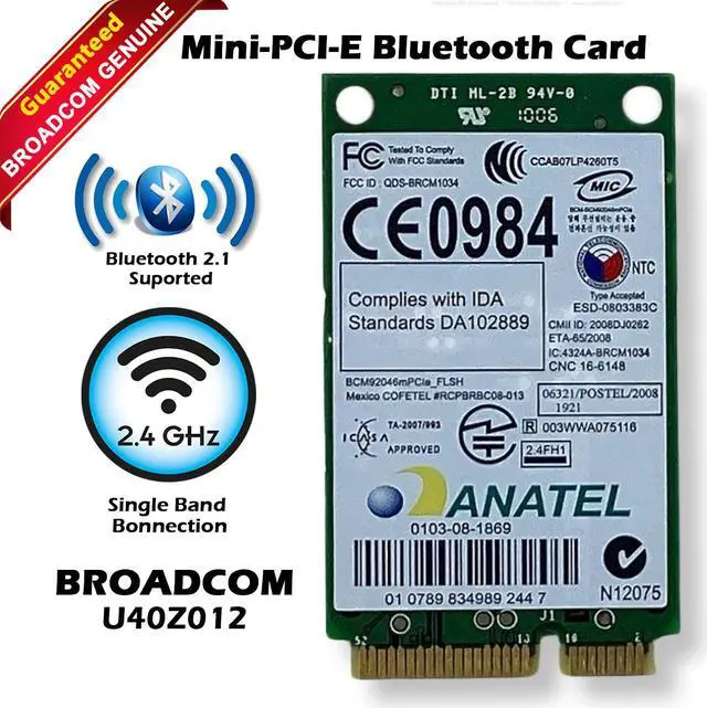 Alt view image 2 of 7 - Dell Latitude E5400 Mini PCI Express Wireless Bluetooth Card P560G LOT OF 2