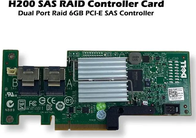 Alt view image 2 of 7 - Dell PERC H200 6Gb/s HBA SAS PCIe Internal RAID Controller Adapter H215J 3J8FW