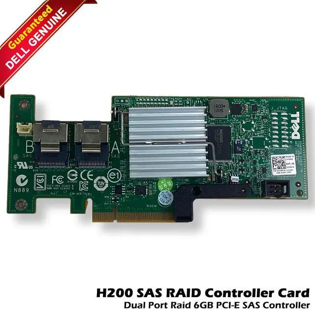 Main image of Dell PERC H200 6Gb/s HBA SAS PCIe Internal RAID Controller Adapter H215J 3J8FW