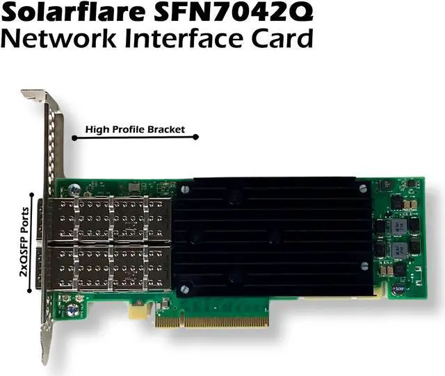 Alt view image 2 of 7 - Dell Solar Flare SFN7042Q 40Gb 2-Port QSFP PCIe 3.1 Network Interface Card V9NVT
