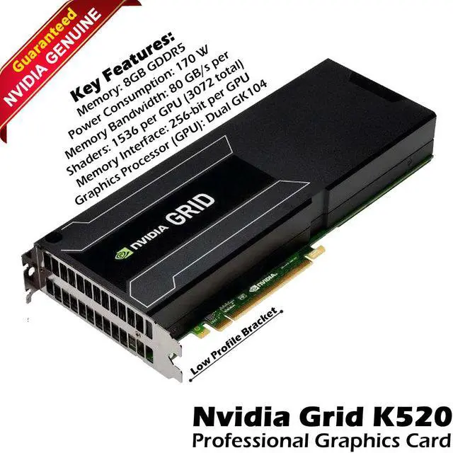 Main image of Nvidia GRID K520 8GB GDDR5 PCIe gen3 x16 Kepler GPU Graphics 900-12055-0010-000