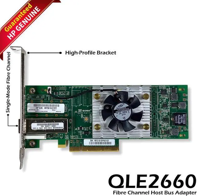 Main image of HP QLogic QLE2660 16GB PCIe Fibre Channel HBA SN1000Q QW971A 699764-001