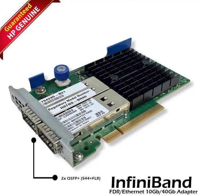 Main image of HP InfiniBand FDR 10GB/40GB 544+FLR QSFP 764618-001 764285-B21 764737-001