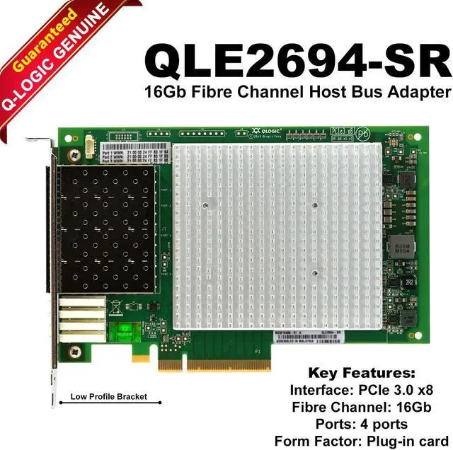 Main image of QLogic 16Gb Quad Port FC PCIe Gen3 x16 High-Performance HBA Card QLE2694-SR