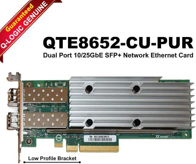 Main image of QLogic Dual Port 10/25GbE Low Profile SFP+ Network Ethernet Card  QTE8652-CU-PUR/LP
