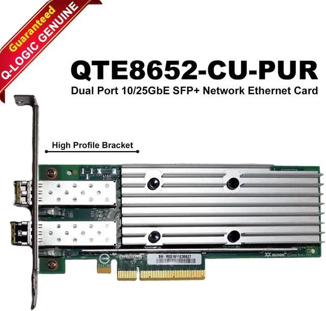 Main image of QLogic Dual Port 10/25GbE High Profile SFP+ Network Ethernet Card QTE8652-CU-PUR