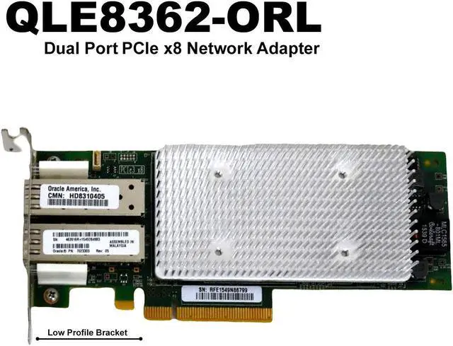 Alt view image 2 of 7 - QLogic Dual-Port 16Gb Fibre Channel 10Gb FCoE Host Bus Adapter QLE8362-ORL