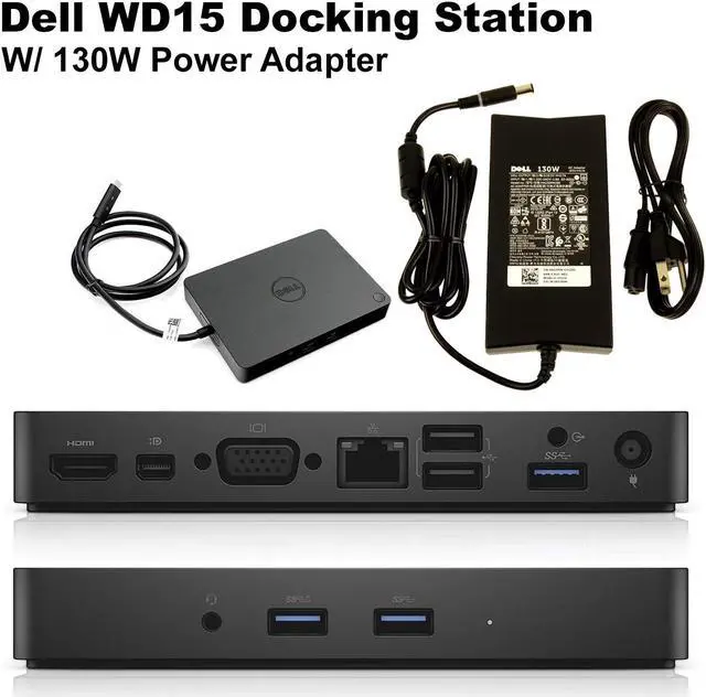 Alt view image 2 of 7 - Dell Thunderbolt Docking Station USB-C K17A001 130W Dock K17A 5FDDV WD15