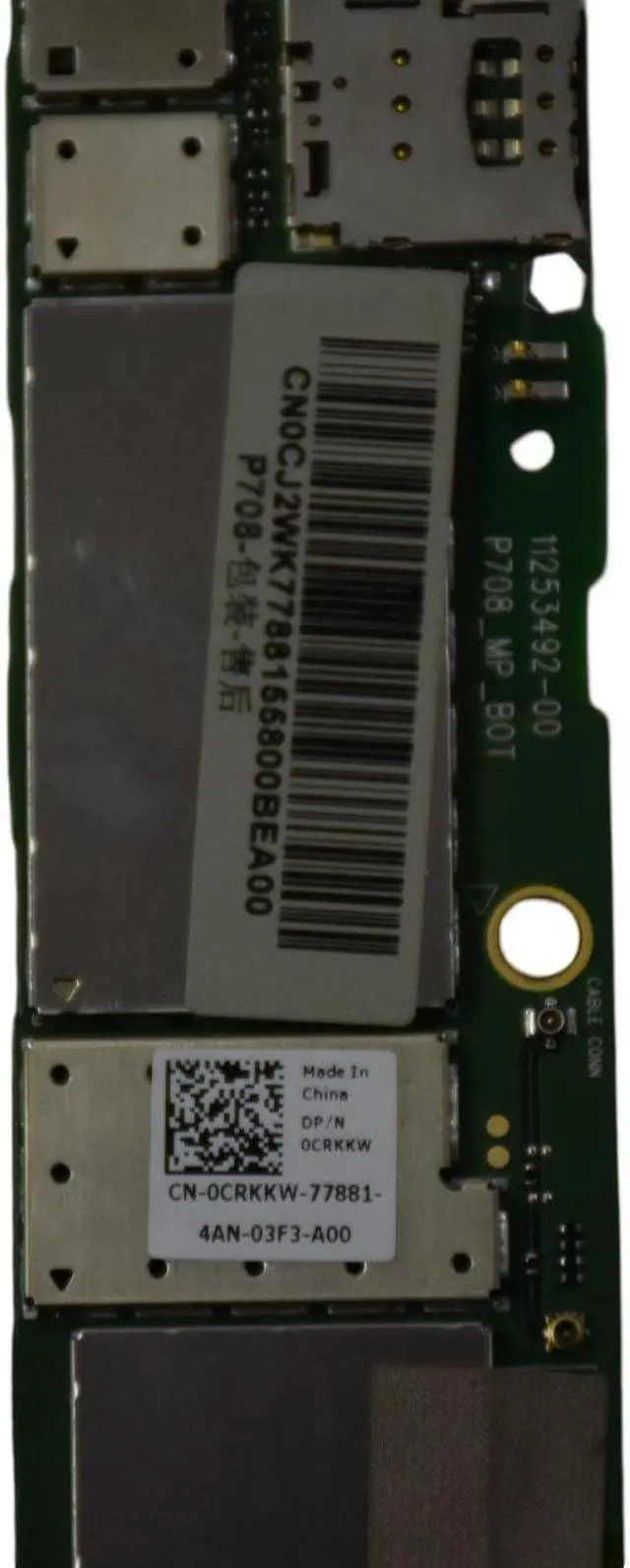Alt view image 6 of 7 - Dell Venue 7 3740 Intel 16 GB Flash 1GB RAM 1.6 GHz Tablet Motherboard CJ2WK