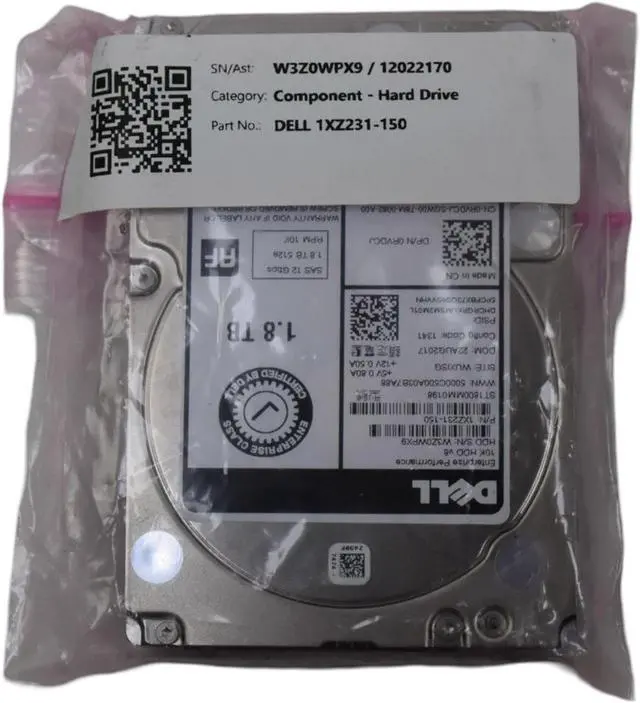 Alt view image 7 of 7 - Dell G14 1XZ231-150 1.8TB 10K RPM SAS 12Gb/s 512e 2.5" Hard Drive