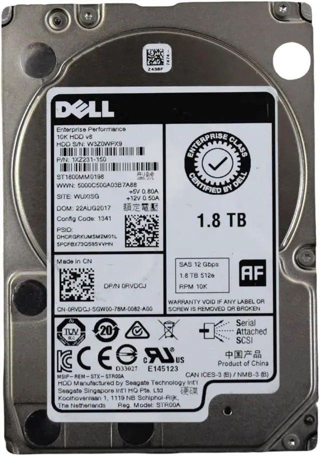 Alt view image 5 of 7 - Dell G14 1XZ231-150 1.8TB 10K RPM SAS 12Gb/s 512e 2.5" Hard Drive