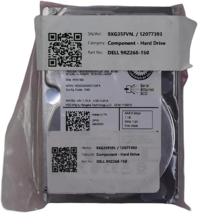 Alt view image 2 of 6 - Dell 1TB 7200 RPM 6G SAS SFF 2.5" Hard Drive 9RZ268-150