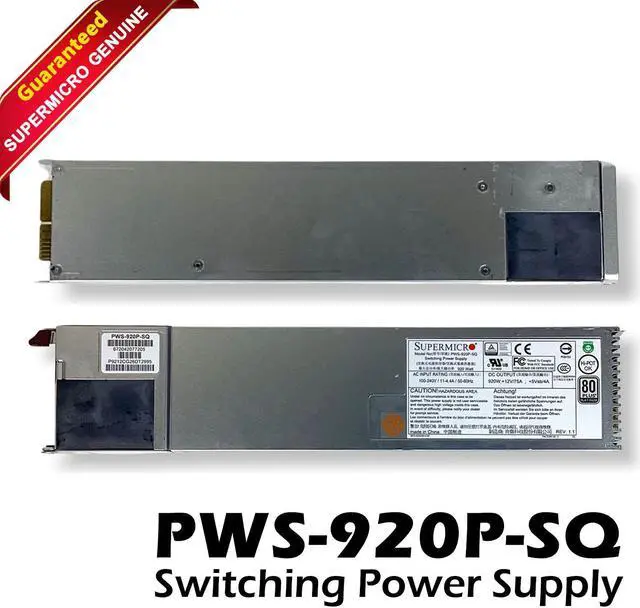Main image of Supermicro 920W Redundant 1U 80+ Platinum Switching Power Supply PWS-920P-SQ