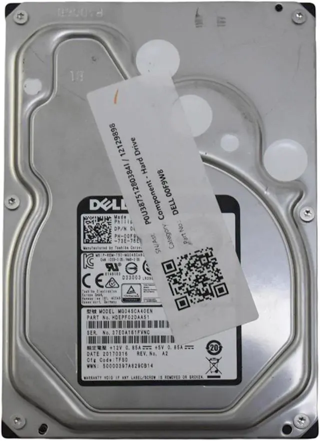 Alt view image 4 of 7 - Dell MG04SCA40EN 4TB 7.2K SAS 12Gb/s 3.5" LFF Hot-Plug Hard Drive 00F9W8 0F9W8