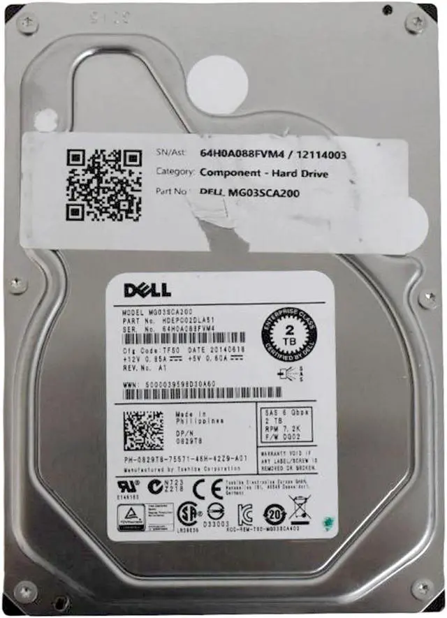 Alt view image 4 of 7 - Toshiba Enterprise Drive 2TB 7200 RPM 64MB Cache SAS 6Gb/s 3.5" MG03SCA200