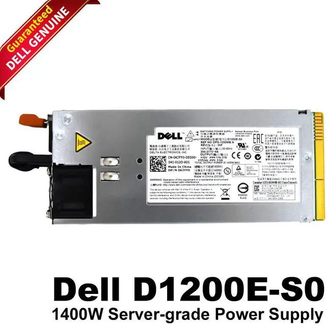 Alt view image 2 of 7 - GENUINE DELL POWEREDGE C5125 C6100 C6145 C6199 C6220 1400W POWER SUPPLY KJYY0