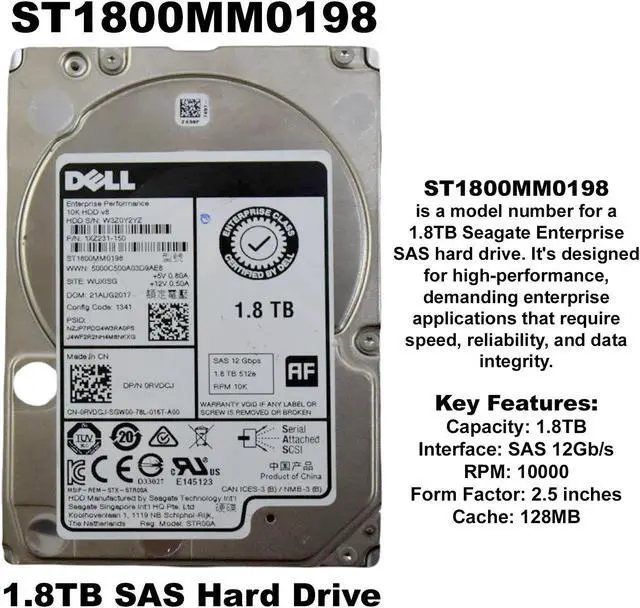 Alt view image 3 of 8 - ST1800MM0198 - Seagate Performance 10K 1.8TB 10000RPM SAS 12Gb/s 128MB Cache 2.5-inch Enterprise Hard Drive