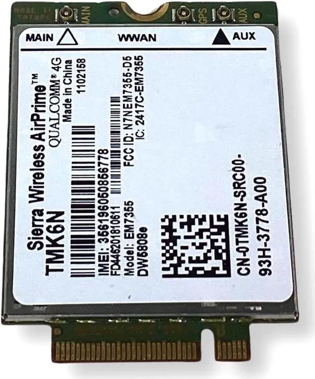 Alt view image 7 of 7 - Dell Latitude 7414 Sierra DW5808e Wireless Qualcomm 4G Wireless Card TMK6N