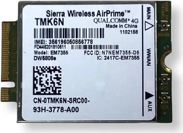 Alt view image 5 of 7 - Dell Latitude 7414 Sierra DW5808e Wireless Qualcomm 4G Wireless Card TMK6N