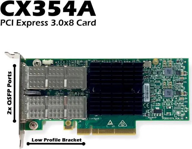 Alt view image 2 of 7 - Mellanox CX354A ConnectX-3 QDR QSFP+InfiniBand 40Gb Network Adapter 050-0050-02