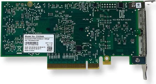 Alt view image 3 of 7 - Mellanox CX354A ConnectX-3 QDR QSFP+InfiniBand 40Gb Network Adapter 050-0050-02