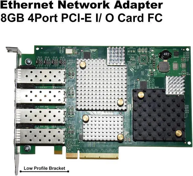 Alt view image 2 of 7 - Dell Ethernet Network Adapter Card 8GB PCI-E 4 Port LPE12004-M8 XRVGJ